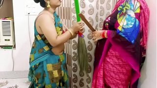 xxx Indian threesome sex with desi wife and Indian maid